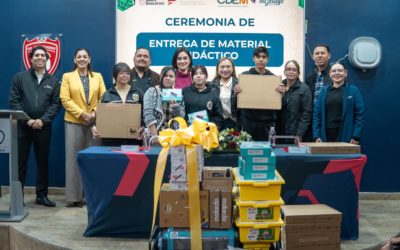 Entrega de Material Didáctico a escuelas públicas de Mexicali por el Programa de Robótica STEM.